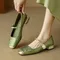 Shoes Female 2024 Fashion Square Toe Women's Pumps Autumn Shallow Mixed Colors Outdoor Casual Chunky Heels Office Ladies Shoes