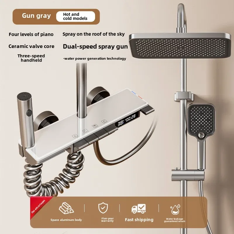 Haushalt Pistole Grau Dusche Dusche Set Hotel Badezimmer Dusche Set Umgebungs Licht Dusche Set Douche Badezimmer Dusche Set Schwarz