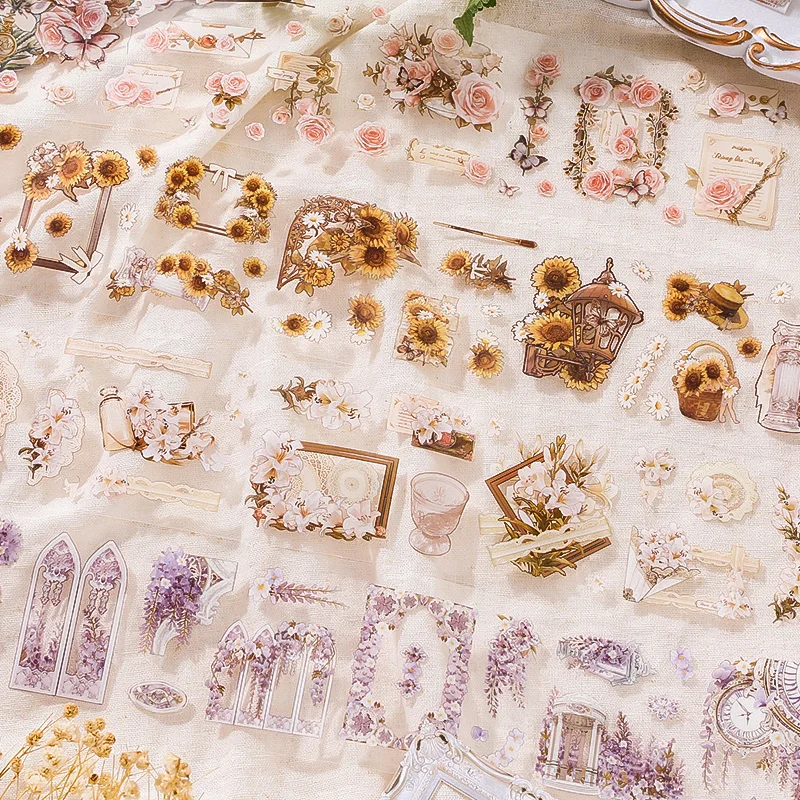 Mr Paper Romantisches Jahrhundert-Vintage-Blumenband, PET, wasserfest, Abdeckband, DIY, Scrapbooking, Handbuch, Fotorahmen, 1 Rolle in Image