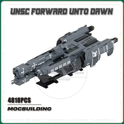 Raum MOC Baustein UNSC Vorwärts Unto Dawn Film DIY Montage Modell Große UCS Sammlung Technologie Image