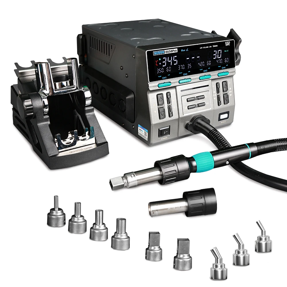 SUGON 8650Pro 1300W Heißluft-Nacharbeitsstation SMD-Schweißkurvenmodus zum Schweißen Entlöten Reparaturwerkzeuge Image