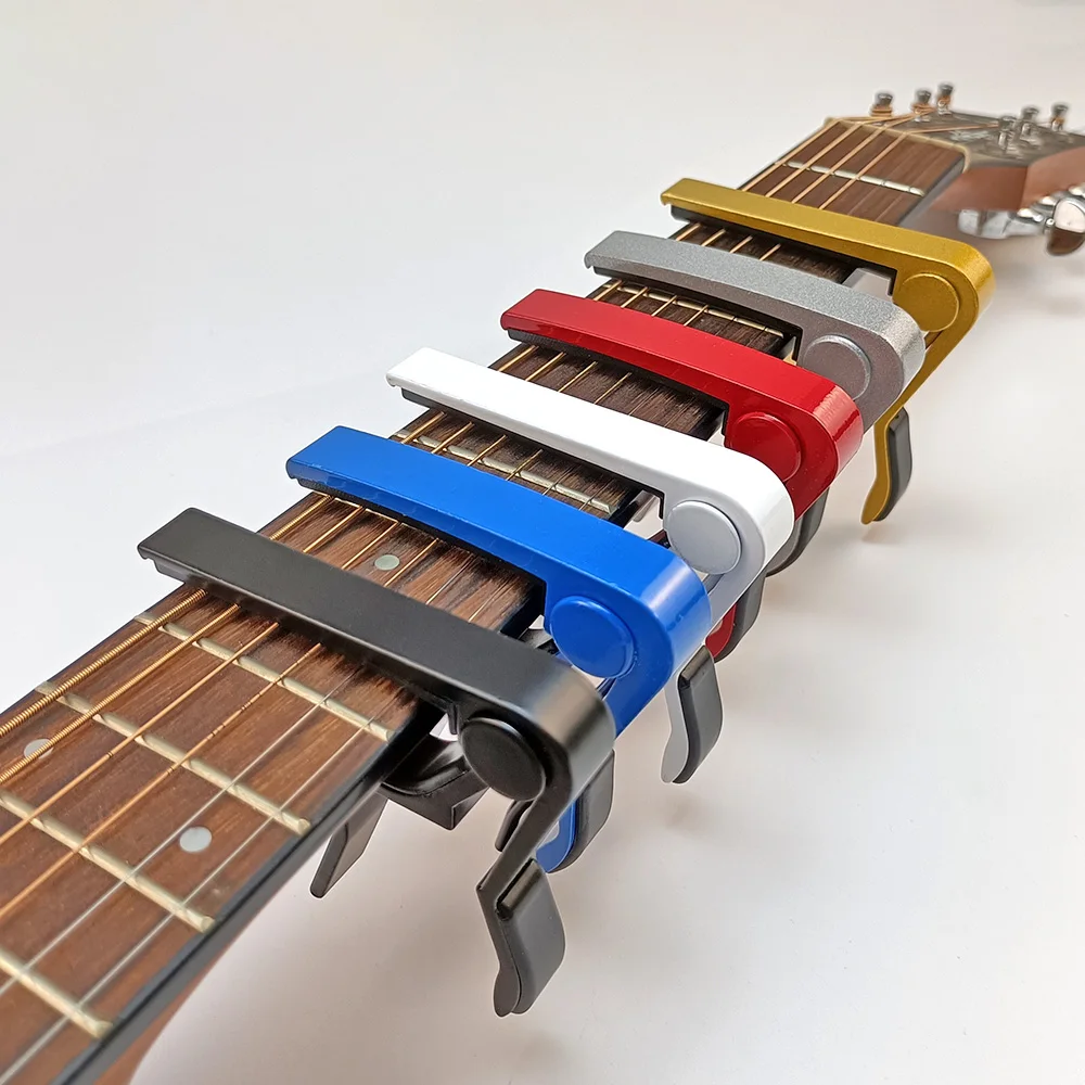 Gitarren-Kapodaster aus Aluminium und Metall, universelle Gitarrenklemme, Kapodasterklemme für verschiedene Arten von Saiteninstrumenten, Gitarrenzubehör Image