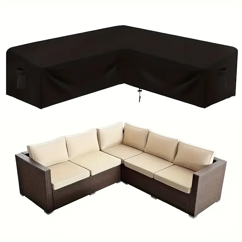 1 Stück L-förmige Terrassen-Schnittsofa-Abdeckung – Abdeckung für Gartenmöbel, hochwertiger 210D-Hochleistungs-Gartensofa-Abdeckung Image
