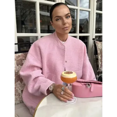 Woman's Oversized Bomber Jacket Autumn New Round Neck Long Sleeve Pocket Hidden Button Loose Jackets Coat Female Outerwear