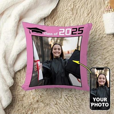 Personalisierter Kissenbezug zum Schulabschluss, fügen Sie Ihr Bild hinzu, beste Geschenke zum Schulabschluss, personalisiertes Geschenk, Fotodesign, Bild, modischer, lässiger Kissenbezug, Image