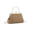 Damenhandtasche aus gewebtem Stroh im Vintage-Stil – elegante Geldbörse mit Kussverschluss und Goldkette, Clutch im Retro-Stil für Strandurlaube, Partys und Sommerausflüge