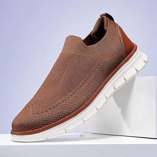 Slip-On-Sneaker aus Strick für Herren – leichte, atmungsaktive Freizeit-Wanderschuhe für Sommerreisen und den Alltag Image