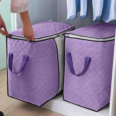 2er-Pack Unterbett-Aufbewahrungstaschen, strapazierfähig, mit Reißverschluss, wasserdicht, für den Umzug Reise-Aufbewahrungs-Organizer, faltbare, verstärkte Griffe für Kleidung, Bettwäsche, Decken, Image