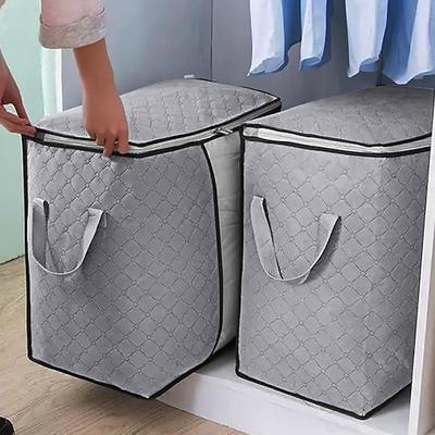 2er-Pack Unterbett-Aufbewahrungstaschen, strapazierfähig, mit Reißverschluss, wasserdicht, für den Umzug Reise-Aufbewahrungs-Organizer, faltbare, verstärkte Griffe für Kleidung, Bettwäsche, Decken, Image