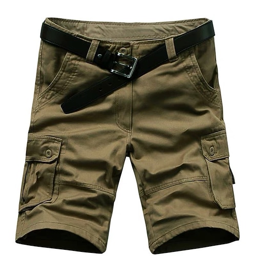 Herren Cargo-Shorts Shorts Sommershorts Mehrere Taschen Klappentasche Tarnung Komfort tragbar Knielang Outdoor Sport Täglich Mode Lässig Schwarz Gelb Image