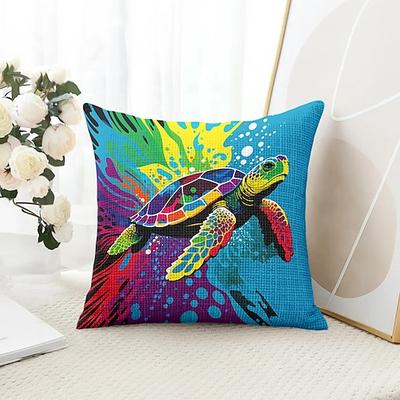 Meeresschildkröten Dekorative Wurfkissenbezüge 1PC Weiche quadratische Couchkissenhülle Kissenbezug für Schlafzimmer Wohnzimmer Sofa Stuhl Image