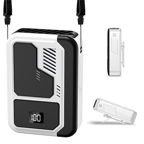 3-in-1 tragbarer Nacken- und Tischventilator – leistungsstarke Kühlung Digitalanzeige leiser Betrieb Image