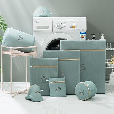 8er-Set Wäschesäcke aus Netzstoff für Feinwäsche, bestickt in Morandi-Farben, verdickte, formbeständige Wäschesäcke für die Maschine, für Dessous, Jeans, Blusen, Strümpfe, BHs, ideal für zu Hause Image