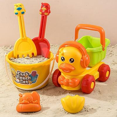 Set mit Sandeimern und Schaufeln für den Strand – Strandspielzeug für Kinder mit Sandformen, Silikon-Sandeimer für unterwegs, für Kinder und Kleinkinder Image