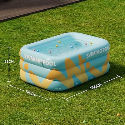 1 Stück aufblasbares Schwimmbecken für den Garten im Freien Poolpartys – langlebiges, faltbares PVC-Design, kein Strom erforderlich, tragbarer Sommerspaß Erwachsene Weihnachten Geschenkidee Urlaub Image