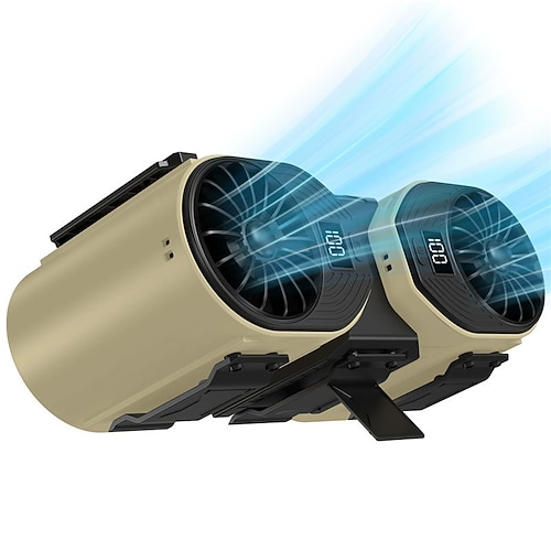 Portabler Clip-Ventilator für Taille/Hals mit Turbo-Kühlung 10000mAh Akku 3 Geschwindigkeiten digitale Anzeige für die Arbeit im Freien Sport und Schreibtischgebrauch Image