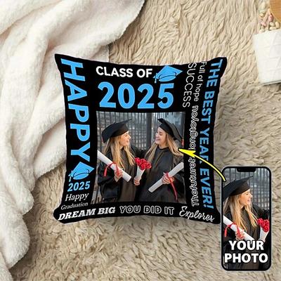 Personalisierter Kissenbezug zum Schulabschluss, fügen Sie Ihr Bild hinzu, beste Geschenke zum Schulabschluss, personalisiertes Geschenk, Fotodesign, Bild, modischer, lässiger Kissenbezug, Image