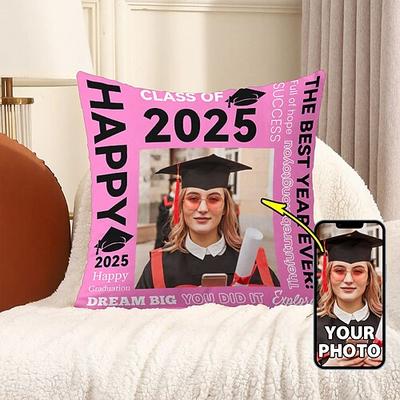 Personalisierter Kissenbezug zum Schulabschluss, fügen Sie Ihr Bild hinzu, beste Geschenke zum Schulabschluss, personalisiertes Geschenk, Fotodesign, Bild, modischer, lässiger Kissenbezug, Image