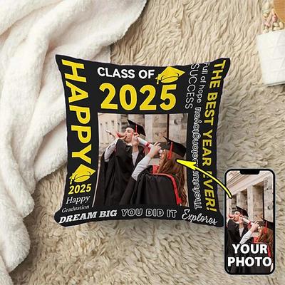 Personalisierter Kissenbezug zum Schulabschluss, fügen Sie Ihr Bild hinzu, beste Geschenke zum Schulabschluss, personalisiertes Geschenk, Fotodesign, Bild, modischer, lässiger Kissenbezug, Image