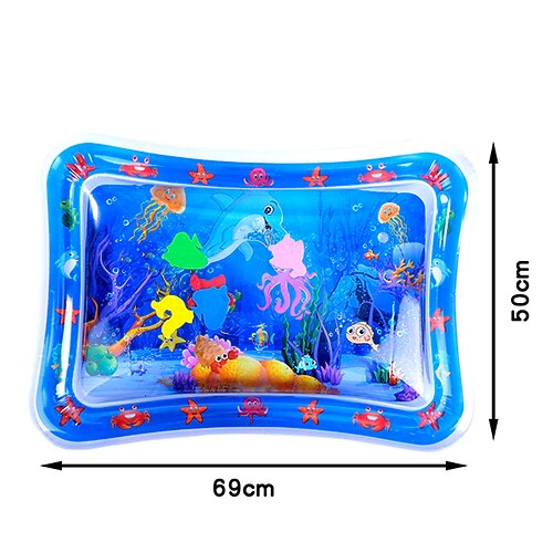 27 20 Zoll aufblasbare Bauchzeitmatte Premium-Baby-Wasserspielmatte für Säuglinge und Kleinkinder Babyspielzeug für 3 bis 24 Monate stärkt die Muskeln Ihres Babys tragbar Image