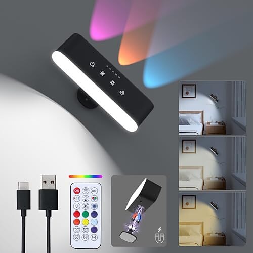 1 pc produkt magnetische doppelseitige leucht wand lampe touch dimmen typ-c lade fernbedienung kann handheld Image