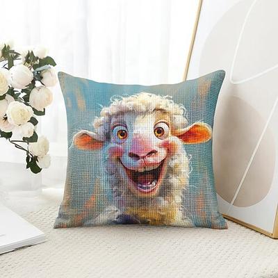 Lustiges Tier Schaf Dekorative Wurfkissenbezug 1PC Weicher quadratischer Couchkissenbezug Kissenbezug für Schlafzimmer Wohnzimmer Sofa Stuhl Image