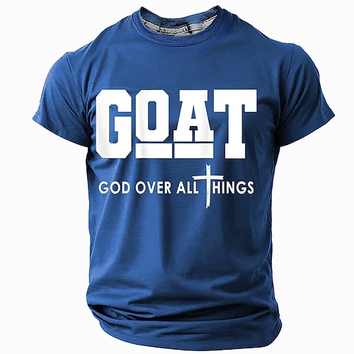 Ostern Herren Lustig GOTT T Shirt Kurzarm T-Shirt 3D-Druck Rundhalsausschnitt Hemd Mode Täglich Lässig Straße Lässig Täglich Schwarz Rote Blau Sommer Frühling Ganzjahres Bekleidung S M L XL XXL XXXL Image