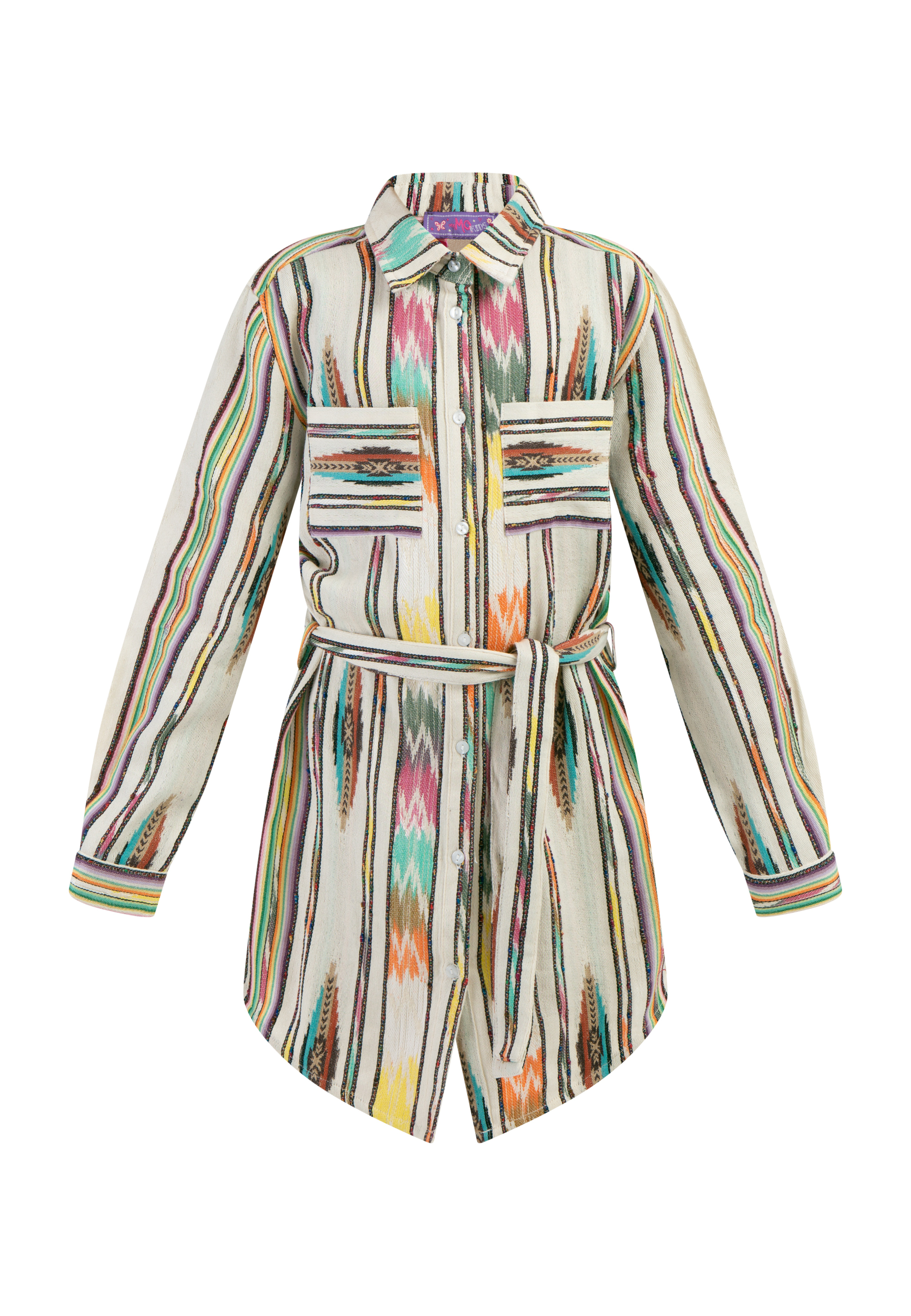 Mymo Hemdblusenkleid Mädchen Mehrfarbiges Inkamuster Image