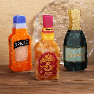 1 piece personalised acetate Whiskey Spritz Champagne hair claw clip holiday gift
