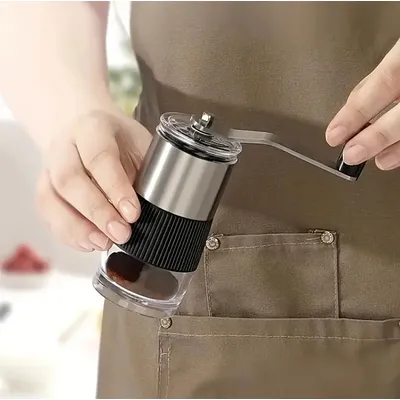 Mini Hand Shake Manual Grinding Convenient Stainless Steel Ceramic Core Coffee Bean Grinder Visual