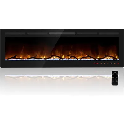 72 Inch Electric Fireplace, Recessed Fireplaces Insert and Wall Mount Fireplaces Heater with Remote,