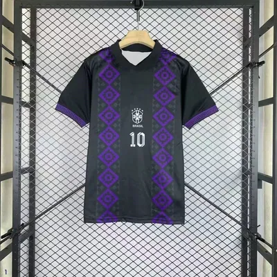 Sapphire Blue Polo Football Jersey Game Training Football Jersey, Brazil No. 10 Customized Jersey
