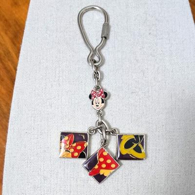 Disney Accessories | Disney Minnie Mouse Key Chain With Tile Charms | Color: Red/Silver | Size: Os