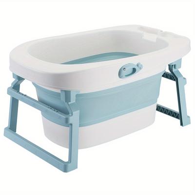 TEMU Portable Dog Bath Tub, 3-in-1 Dog Bathing Basin With 2 Stands, Foldable Dog Bath Tub, 85.3 X 55.5 .7cm, Blue Image
