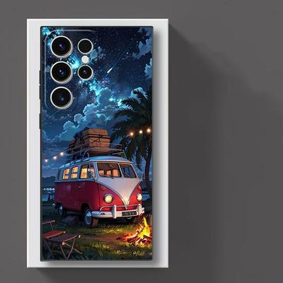 TEMU Black Phone Case For S24 Fe Cases S23 Plus S20 5g S21 S22 Ultra S23fe S24plus Shell Cover Car Travel Animation Image