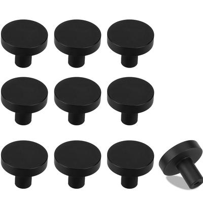 TEMU 10pcs Matte Black Cabinet Handles - Metal Round Drawer Pulls For Kitchen, Bathroom, Vanity - Universal Hardware Accessories For Metal Cabinets And Dishwasher Doors Image