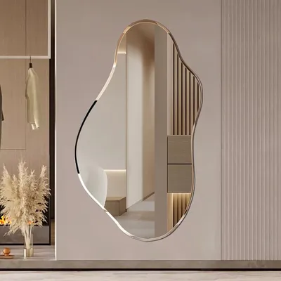 Nordic Simple Smart Bathroom Mirrors for Home Irregular Bathroom Mirror Designer Wall-mounted Bath Mirrors Bedroom Vanity Mirror