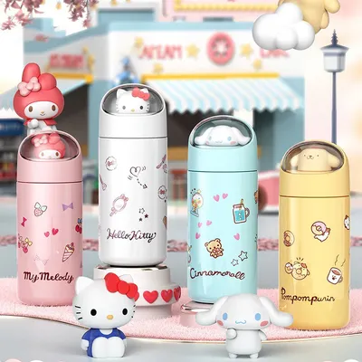 350MLStainless Steel Thermos Cups Student Kids Anime Cartoon Vacuum Flask Cute kitten/Dog/Bear Insulated Water Bottles Tumbler