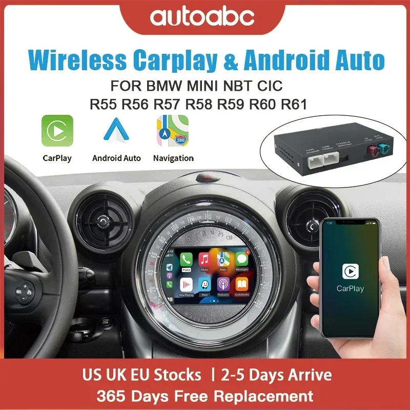 Drahtlose Carplay Android Auto Für BMW Mini NBT CIC R55 R56 R57 R58 R59 R60 R61 Carplay Interface Spiegel Link AirPlay multimedia Image