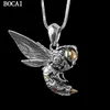 BOCAI S925 Silber Vintage personalisierte Punk-Stil Hummel Anhänger männliche und weibliche