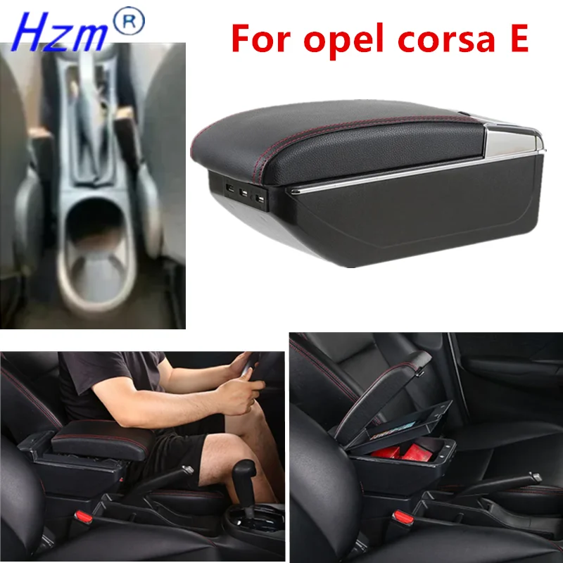 Für opel corsa E 2014-2020 Armlehne box Für opel corsa E Auto Armlehne box Lagerung box Innen DedicateFd retrofit Auto Zubehör Image