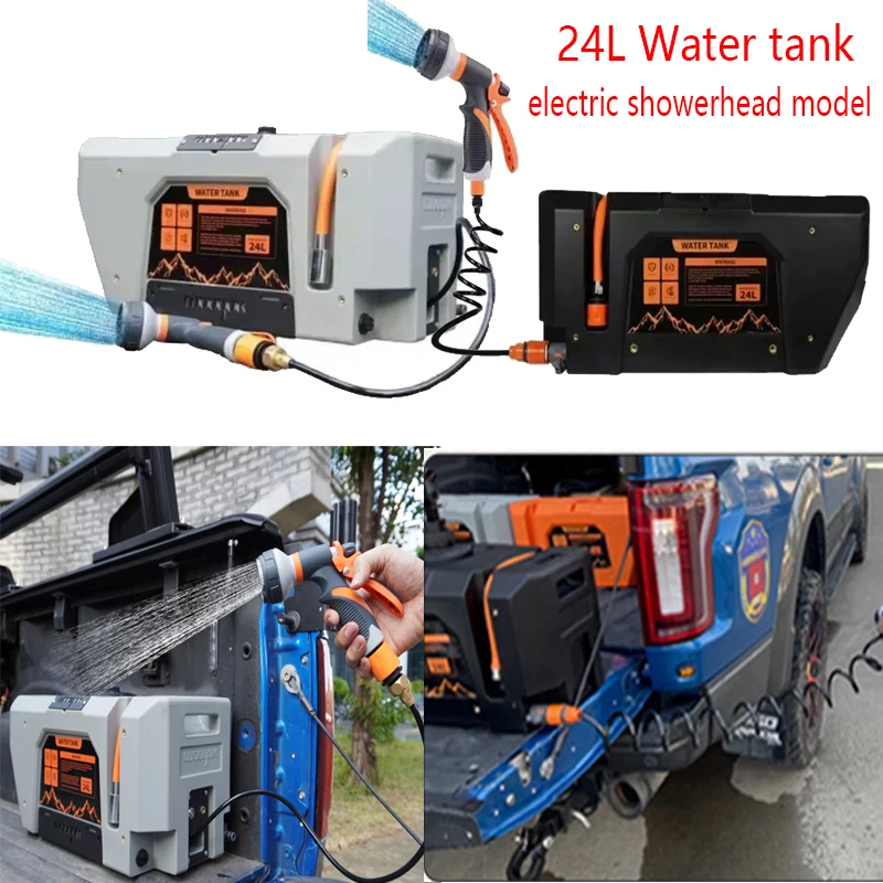24L Elektrisch montierter Wassertank, große Kapazität, tragbarer Camping-Wasserspeicher-Eimer, abnehmbarer Wasserhahn für Outdoor-Reisen Image