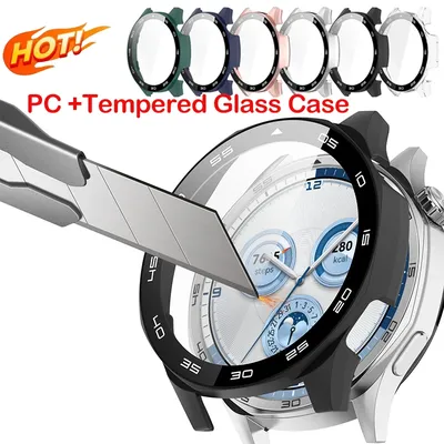 PC + Gehärtetes Glas Fall Für Huawei Uhr GT5 46mm 41mm Volle Abdeckung Screen Protector Bumper für Huawei Uhr GT 5 Abdeckung Schutz Image