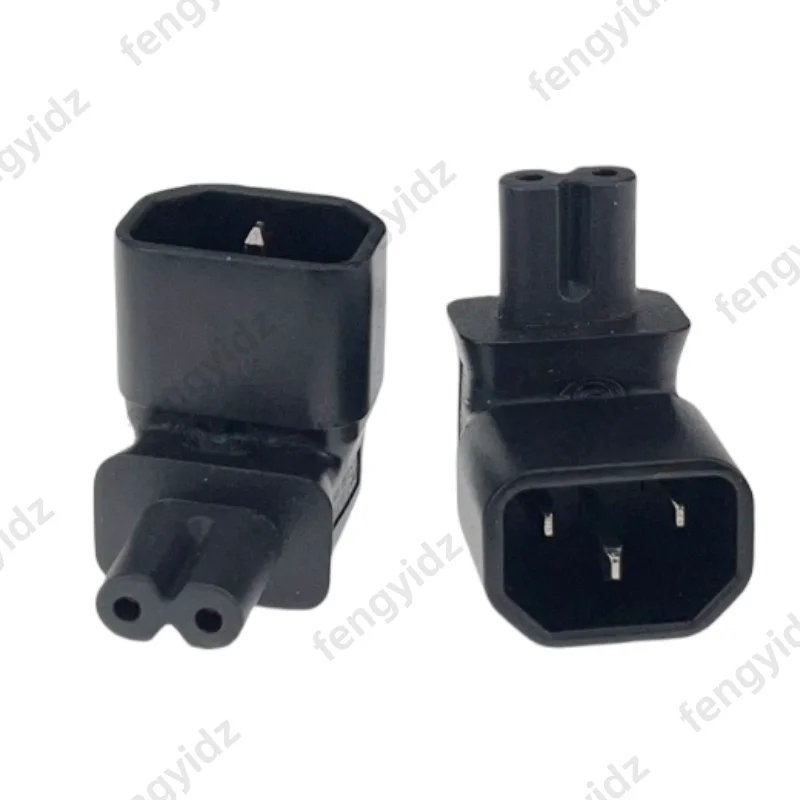 IEC 320 C14 auf IEC C7 rechtwinkliges Netzteil, IEC-Stecker auf 8-Typ-Buchse, Winkel für Computerserver-Stromumwandlung Image
