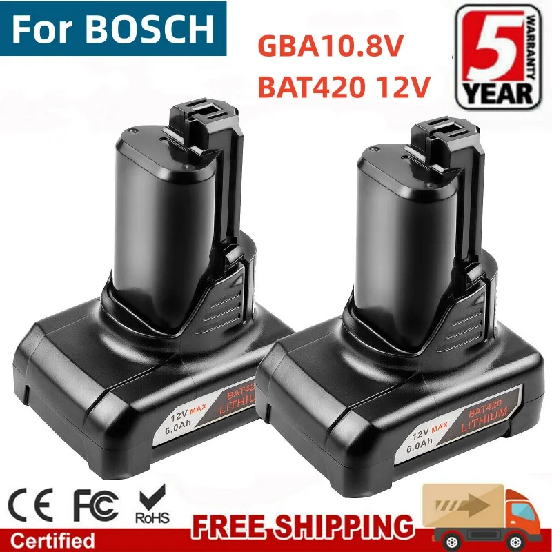 für 12V Bosch Li-Ion BAT420 BAT411 Ersatzakku für Bosch BAT411 BAT412 BAT413 BAT414 10,8V Akku Akku-Elektrowerkzeuge Image