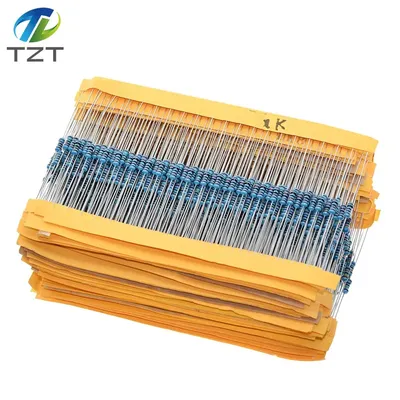 TZT 100 Stück 1/4W 1R~22M 1% Metallwiderstände 100R 220R 1K 1,5K 2,2K 4,7K 10K 22K 47K 100K 100 220 Image