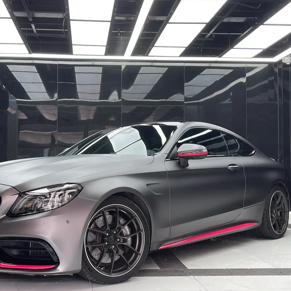 Glänzende Selenit Grau PET Wrap Vinyl Film Auto Ganzkörper Schutzhülle Aufkleber DIY Farbe Aufkleber Auto Dekoration Zubehör Image