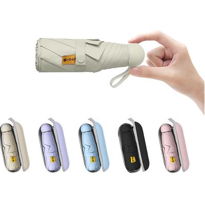 Travel Mini Sun Umbrella for Purse With Case Small Compact UV Sun Protection Sun Lightweight Tiny Pocket Umbrella for Women Kids and Men