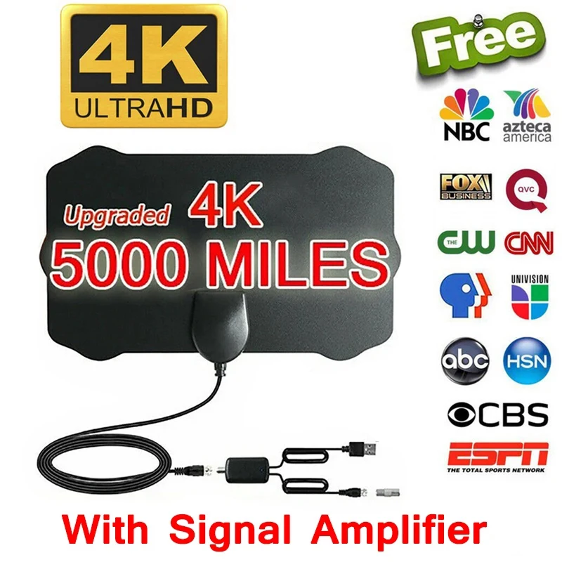 2025 Neue 4K 8K Indoor Digital TV Antenne HD HDTV Antena DVB-T/T2 DVBT2 Kabel TV Antena 5000 Meilen UHF VHF DTV Antennen Antenne Image