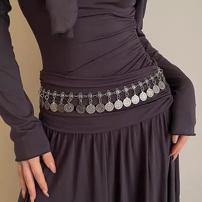 Waist Chain Vintage Boho Women's Body Jewelry For Holiday Retro Alloy Silver White Gold 1 PC